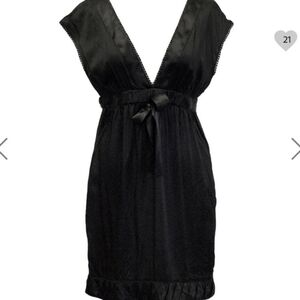 See by Chloe Silk little black bow ribbon dress